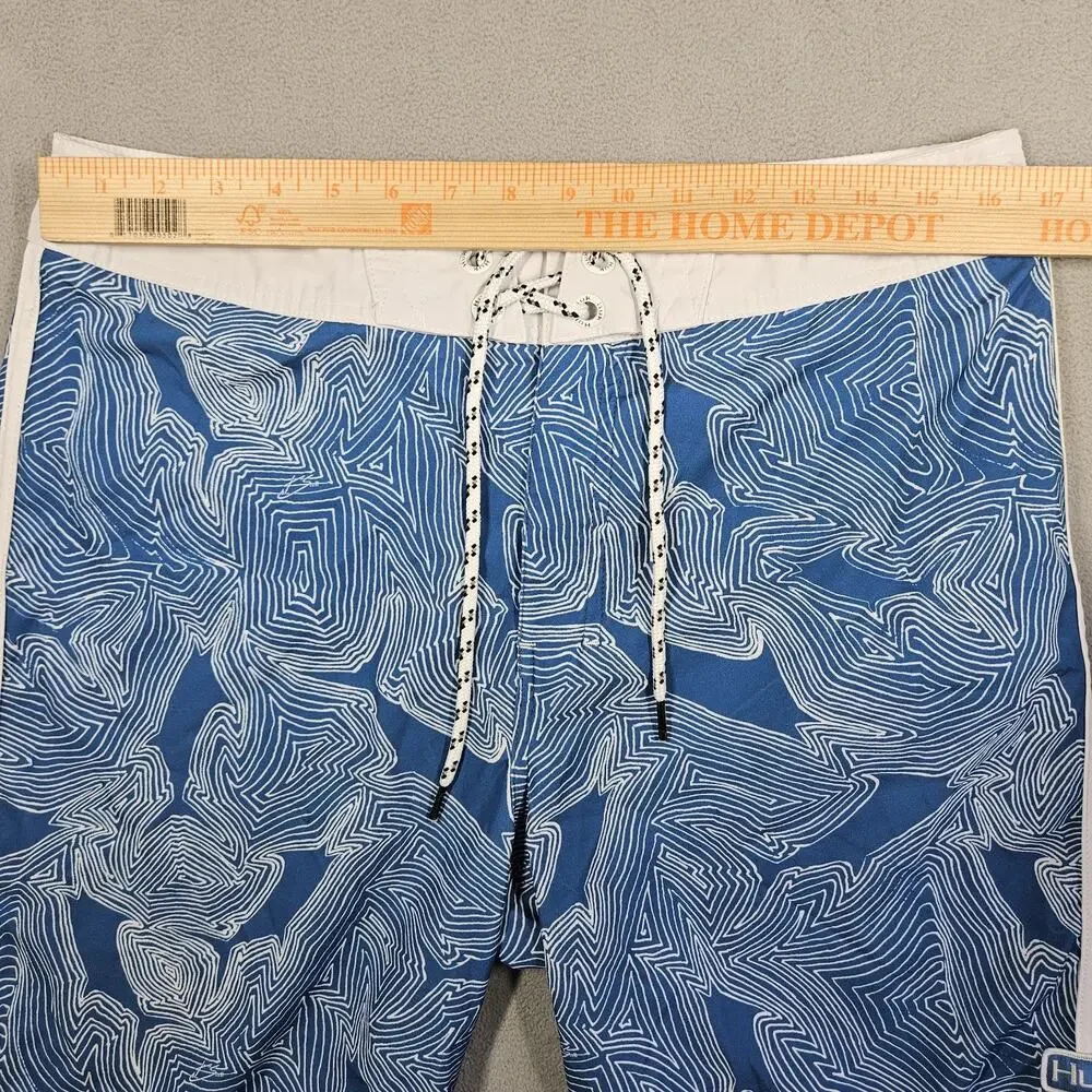 Huk Board Shorts Mens 32 Blue Performance Outdoors Fishing Hiking Swimming Beach